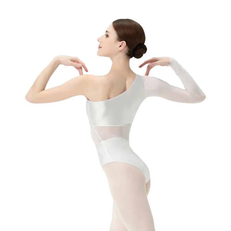 Flexdans Women's Ballet Leotard Single Shoulder Long Sleeve Ballet Dance