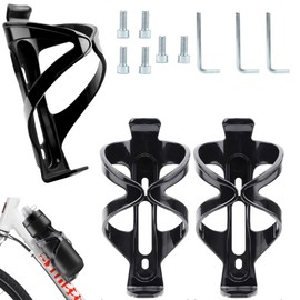 egniFurn 3-Pack Bike Water Bottle Cages, Lightweight Durable Plastic Holderswith Installation Tools, Universal Fit for MTB and Road Bikes, Black