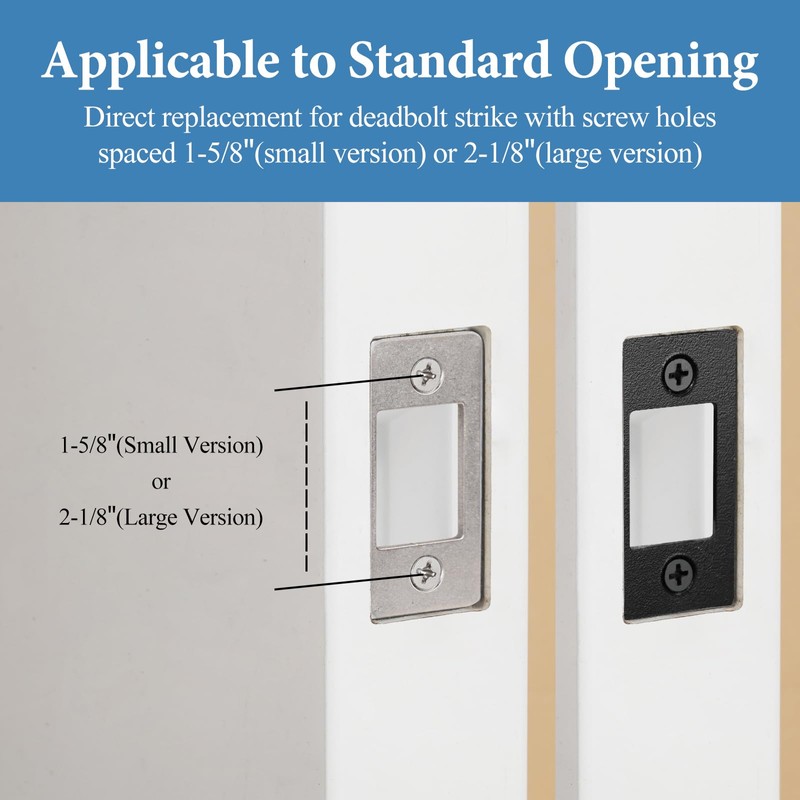 MOSECYOU Deadbolt Restorer Strike Plate Large Version 2-3/4" x 1-1/8",
