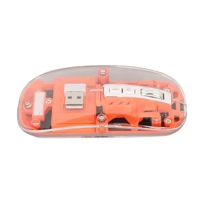 Wireless 2.4G Bluetooth Transparent Mouse 2400 DPI Rechargeable 400mAh RGB