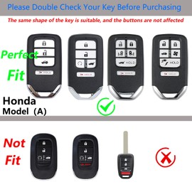 SLAKNOK for Honda Key Fob Cover with Keychain,Real Carbon Fiber Zinc Alloy Protection Key Case Compatible with Crosstour CR-Z HR-V Smart Remote Key shell Keyless Entery Accessories