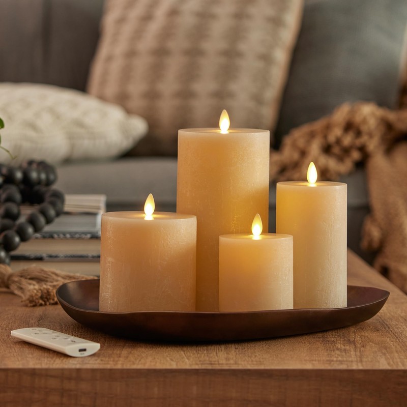 Luminara Seaglass Rechargeable Flameless LED Candle, Fog 3.8" x 5.3",