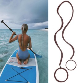 Spriral Hair Tie Sprots Ponytail Holders, Elastic Braided Hair Ties No Damage, Pony Tail Wrap for Long Hair for Gym, Swimming, diving 25" Brown