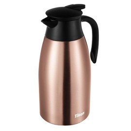 Tiken 68 Oz Thermal Coffee Carafe, Stainless Steel Insulated Vacuum Coffee Carafes For Keeping Hot, 2 Liter Beverage Dispenser (Copper)