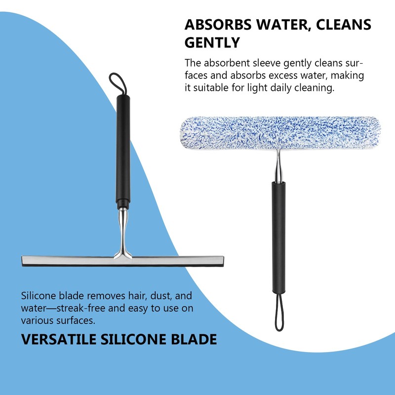 Squeegee for Shower Glass with Long Handle – Extends 13"