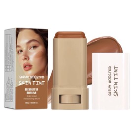 Foundation Stick, Serum Boosted Skin Tint Balm, Full Coverage Foundation Make Up, Solid Moisturising Concealer Stick Foundation, Lightweight and Non-Greasy (03#Brown)