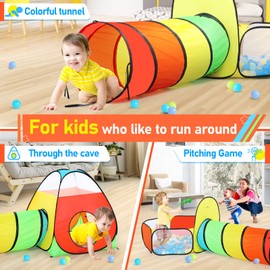 3 in 1 Ball Pits for Toddlers Kids Play Tent with Play Tunnel, Pop Up Play Tent for Boys and Girls, Toys for Babies, Kids Gifts for Outdoor Games Indoor (3pc Ball Pit Play Tent)