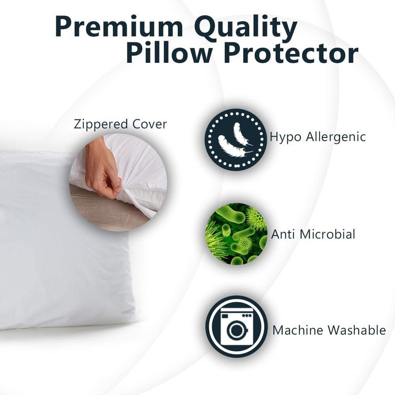 Dudu N Girlie Waterproof Pillow Protector Zipped 2 Pack Cotton