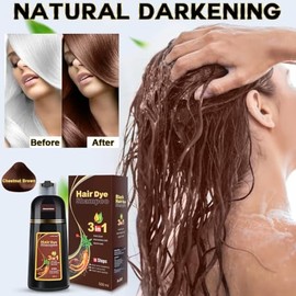 Champú para teñir el cabello castaño oscuro 3 en 1 de MEIDU para cubrir las canas Champú para teñir el cabello Champú a base de hierbas para teñir el 