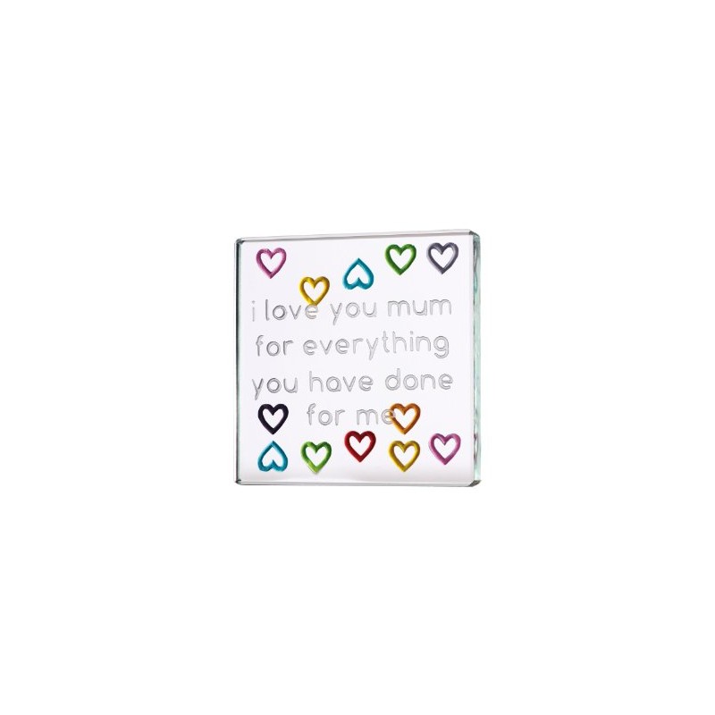 Spaceform Miniature Glass Token - Multi Hearts Mum - I