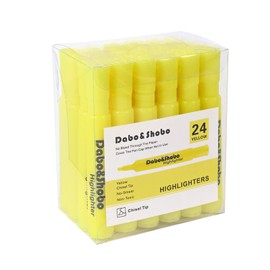 Dabo&Shobo Yellow highlighter, 24 Pack -bright color, chisel tip, for Adults Kids Highlighting in the Home School Office-Short …
