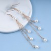Cimenexe Bohemian Pearl Drop Earrings Gold Pearl Dangle Earrings Long
