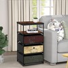 VASICAR Storage Drawer Units, 3 Drawers Nightstand with Shelves, Small
