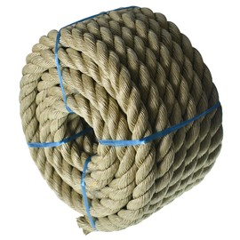 LiGuVCY 1 inch 50 FT 3 Strand Rope ProManila - UnManila PPTwisted, Polypropylene Rope Cordage, Artificial Manila Rope for Indoor and Outdoor Decoration and Beautification, Camping, Swing