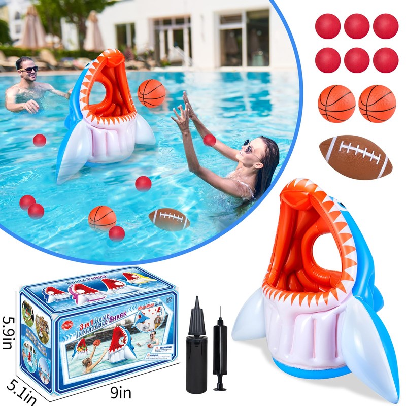 Kids Pool Toys,3-In-1 Inflatable Pool Float Set,Toddler Indoor Outdoor Water