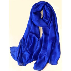 GFM® Silky evening Scarf Shawl Wrap for Wedding Bridesmaids Hijab - Royal Blue - (SLK2-CRTNL)