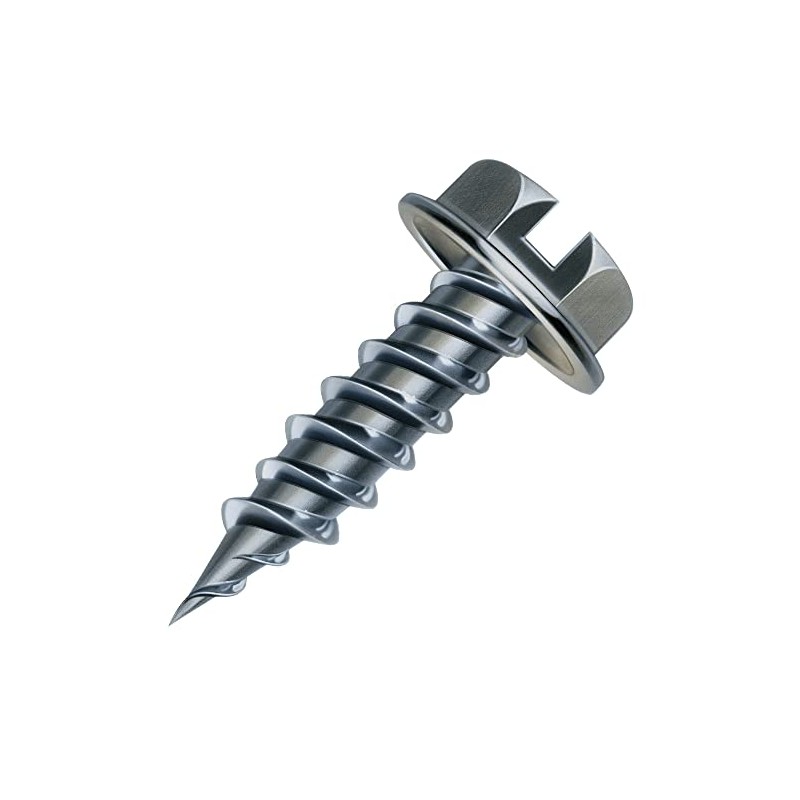 Malco HW8X1ZT #8 Zip-in Screws with 1/4" Slotted Hex Washer