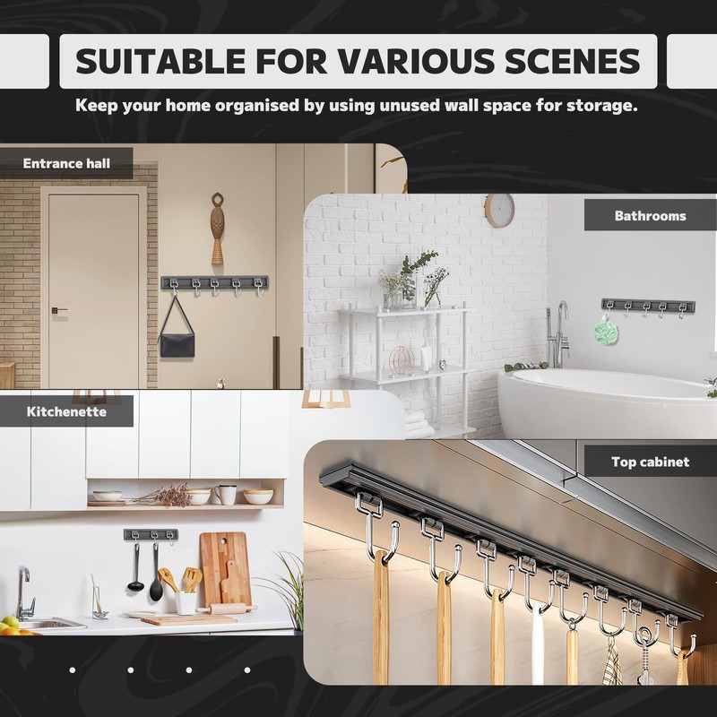 SNOMEL Adjustable Towel Racks for Bathroom, Over The Door Towel