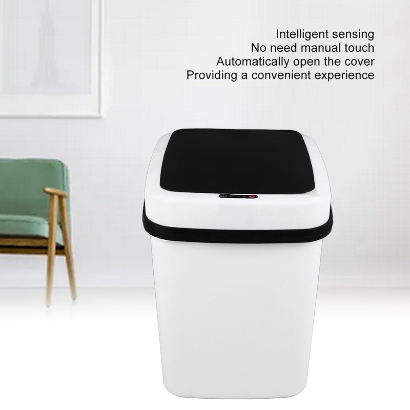 Smart Trash Can Large Capacity LED Light Automatic Motion Sensor