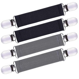 4 Pack Glove Clips, Mitten Clips with Elastic Straps for Kids, Toddle and Adults, Clothes Waist Cinch Clips, Sweater Cardigan Clips