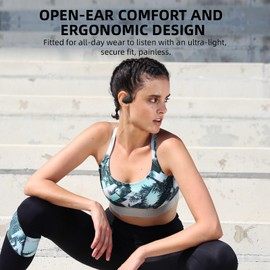 Smof Foldable Bone Conduction Headphones Open Wireless Bluetooth 5.3 Sports Headphones Sweatproof and Waterproof Wireless Headphones for Running Cycling Hiking