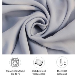 tinycurtains, Door Curtain Light Grey 195 x 150 cm for All Standard Door Sizes, Thermal Curtain without Rod