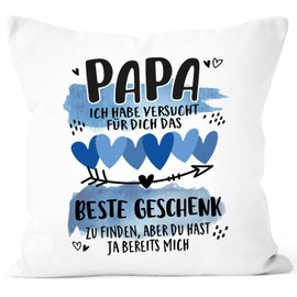 SpecialMe® Cushion Cover Papa Ich Habe versucht Finden Saying Funny Thank You Father White Standard