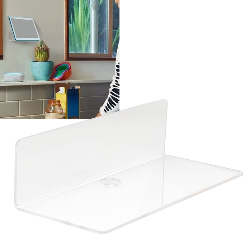 2Pcs Clear Floating Shelf Acrylic Fine Surface Delicate Modern Transparent