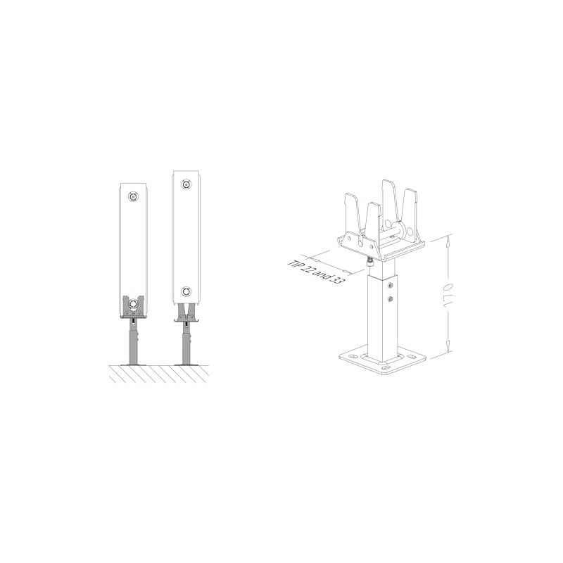 Jabema Stand console for flat radiators, distance between heating plates