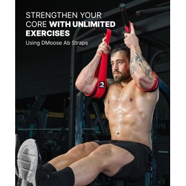 DMoose Ab Straps for Abdominal Muscle Building, Arm Support for Ab Workout, Hanging Ab Straps for Pull Up Bar Attachment, Ab Exercise Gym pullup Equipment for Men Women