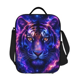 QIPNVY Tiger Lunch Box Insulated Lunch Bag for Women Men Adjustable Shoulder Strap Cute Kawaii Funny AdultLunch Box Tote Bag for Office Work Picnic Travel