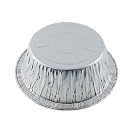 PACTOGO Disposable Aluminum 5 3/4" Meat Pot Pie Extra Deep Pan Baking Tin (Pack of 25)