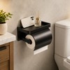 Toilet Paper Holder for Bathroom - Self-Adhesive Ventilated Wall Mount