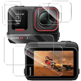 Insta360 Ace Pro 2 Glass Film Compatible with Fingerprint Authentication [2 for Main Screen + 2 Subscreen + 2 LED Protective Film, Japanese Asahi Glass Material] Insta360 ace Pro2 Film Lens Film