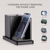 Multi-Functional Vegan Leather Desk Organizer with Wireless Charger