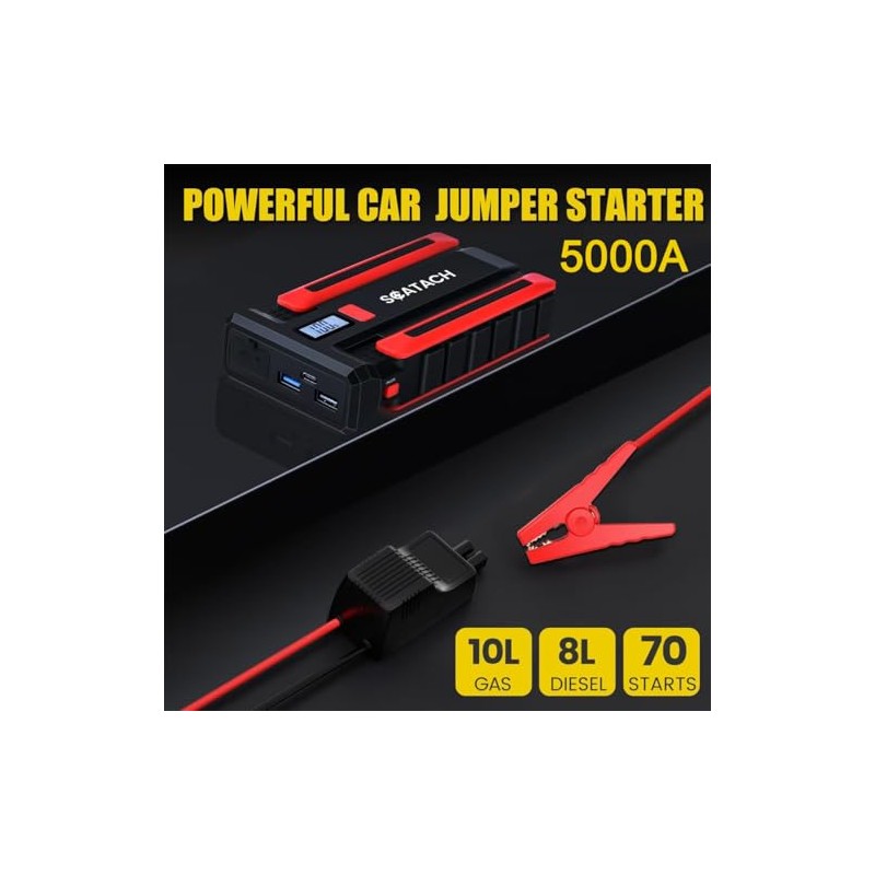 Scatach Jump Starter 5000A, 12V Car Battery Jump Starter Battery