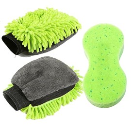 3 guantes de microfibra para lavado de autos, guantes de esponja de felpilla de microfibra para lavado de autos y detalles, sin arañazos, sin pelusas,