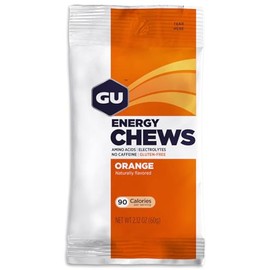 P L-RA Energy Chews, Energy Gel Gummies, Orange, Gluten Free, 1 Package - Orange Energy Gummies with Electrolytes, Vegan, Gluten-Free, Kosher, 1 Count