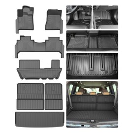 AOMSAZTO Floor Mats for Nissan Armada 2025 8 Seats & Infiniti QX80 (Not Fit 7 Seats) with Trunk Mat & Backrest Mat