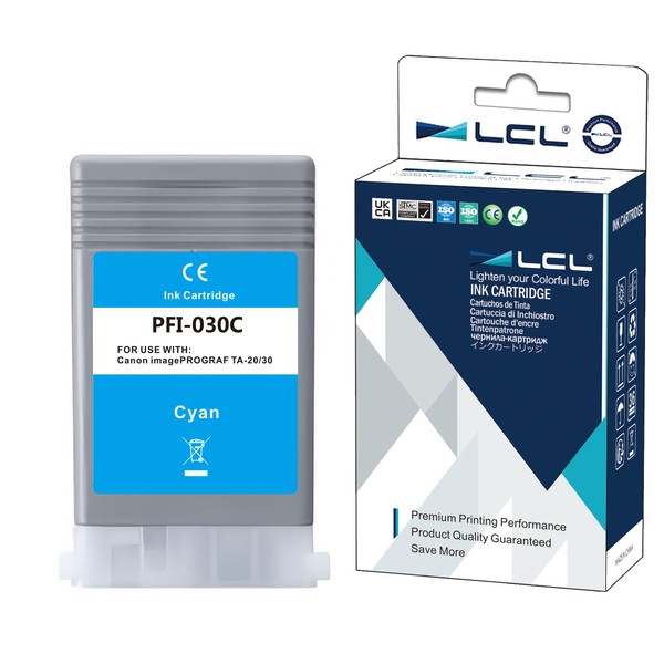 LCL Compatible Ink Cartridge PFI030 PFI-030 PFI030C PFI-030C Pigment (1Pack
