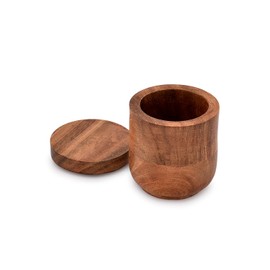 NIRMAN Acacia Wood Wooden Jewelry Boxes, Wedding Ring Jewelry Boxes for Anniversary Engagement Wedding Christmas (3" x 3" x 3.5")