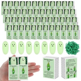 Haiabei 12 Sets Emotional Support Pickle Gifts Cute Stress Relief Squeeze Cucumbers with Raffia Card Boxes Bulk Positive Pickle Appreciation Gifts for Employee Team Coworker Teacher