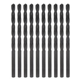 QUARKZMAN Jobber Drill Bits 38 mm (13/87 Inch) Nitride Coated High Speed Steel (HSS) 4241 Twist Drill Bits for Stainless Steel Copper Aluminium Alloy Metal Wood Plastic Black Pack of 10
