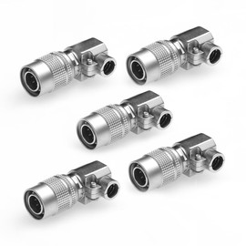 Alvins Hirose 6 Pin Male HR10A-7P-6P Rotatable Right Angle Circular Connector for Nikon Trimble Topcon Sokkia Total Station Data Transmission (5PCS, Male)