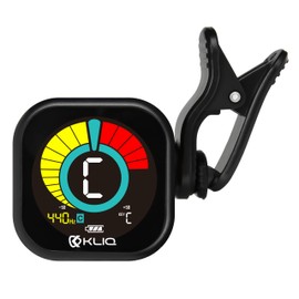 KLIQ UberTuner PDQ - Rechargeable Professional Clip-On Tuner for All Instruments - with Guitar, Ukulele, Violin, Bass & Chromatic Tuning Modes, Black (also for Mandolin and Banjo)