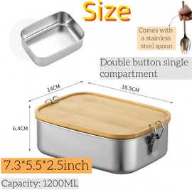 HJYDGJ Umami Premium Lunch Boxes, Adult Lunch Box, Adult Lunch Box, Stainless Steel Lunch Box, Sandwich Box, Large - Comes with a Spoon