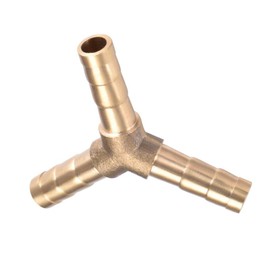 Unifizz 6mm or 15/64" Brass Barb Hose Fitting Y Shape 3 Way Connector Barbed Splitter Fitting Splicer for Water Fuel Air