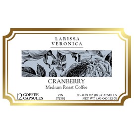 Cranberry Medium Roast Coffee (Single Serve K-Cup Pods) (Gourmet, Naturally Flavored, Whole Coffee Beans) (12 pods, ZIN: 572392)