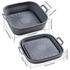 2PCS Fryer Silicone Liners 8in Square Odourless Thickened Foldable Fryer