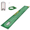 GLANC Golf Putting Practice Mat Set with Alignment Mirror &